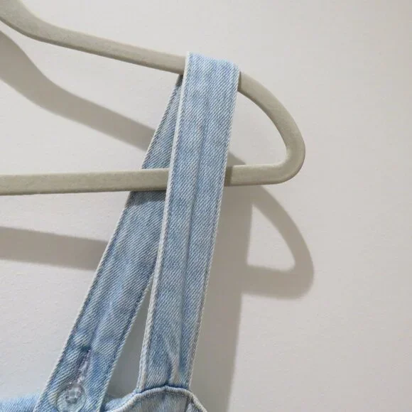 REFORMATION Farrah Chambray Denim Midi Dress Size 4 Palawan Blue Preppy Summer - Picture 5 of 16